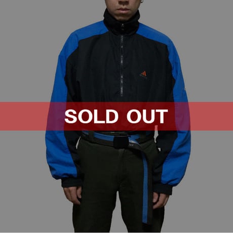 【USED】90'S-00'S ADIDAS  3-STRIPE LOGO HALF ZIP PULLOVER