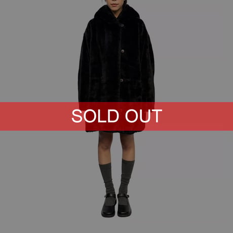 【USED】90's-00's Calvin Klein Sport Hooded Faux Fur Coat