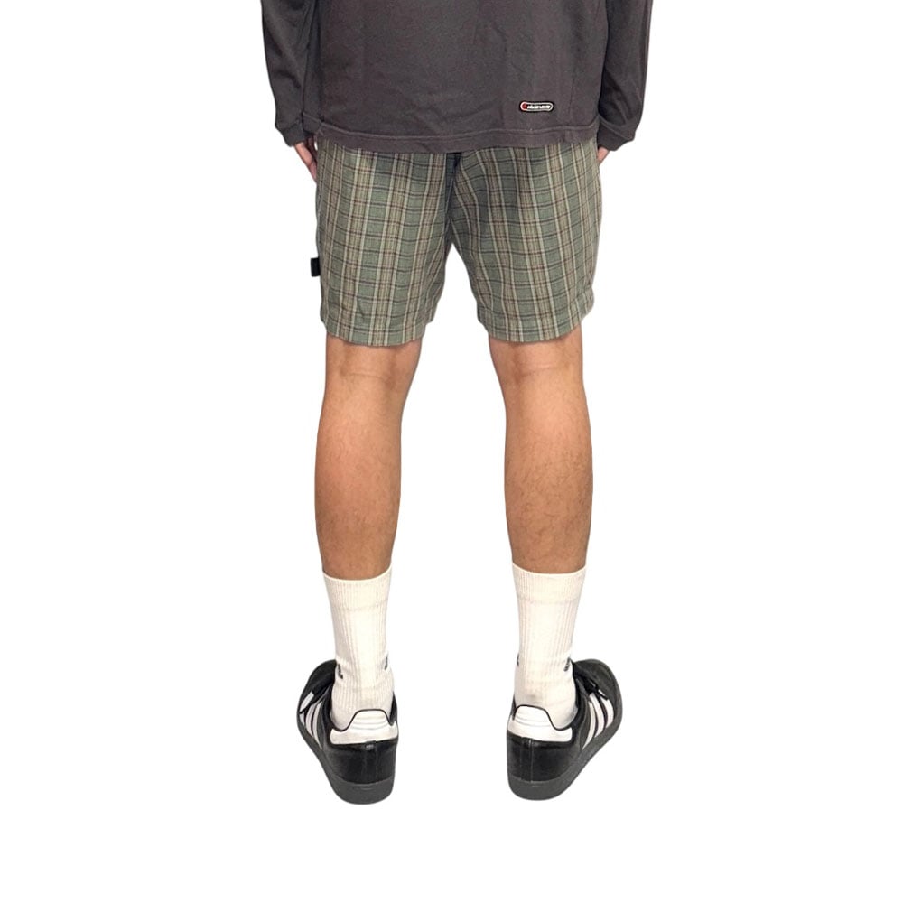 USED】80's OLD STUSSY CHECK SHORTS GREEN | KONBINI