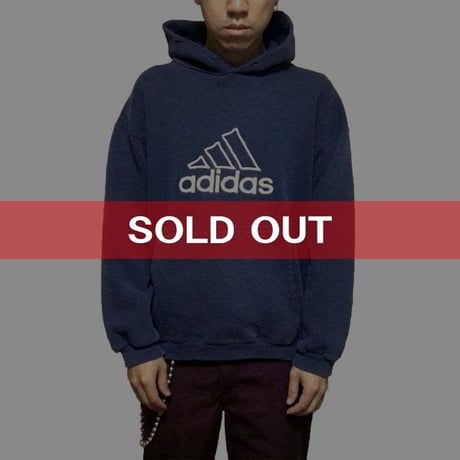 【USED】90'S ADIDAS 3-STRIPES LOGO EMBROIDERY HOODIE