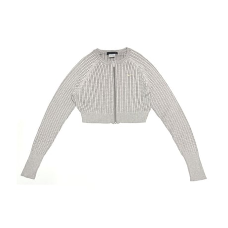 【USED】00's NIKE RIB KNIT ZIP SHORT CARDIGAN