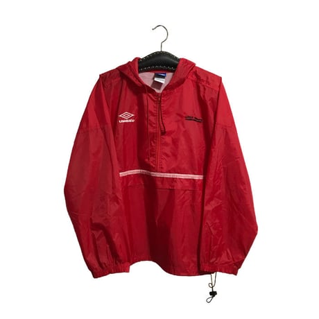 【USED】90'S UMBRO NYLON ANOLAK RED