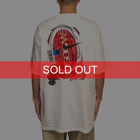 【USED】90's NIKE Swoosh Future Graphic T-shirt