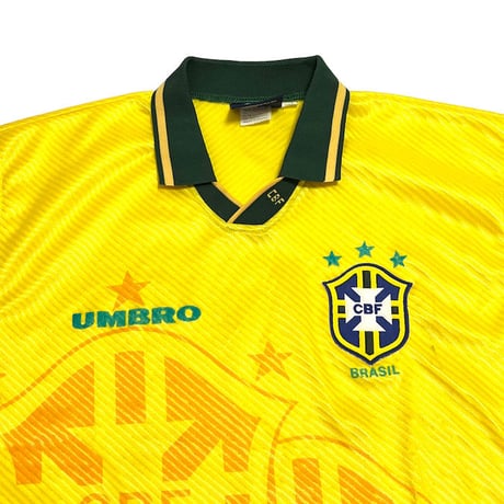 【USED】90's OLD UMBRO 94 BRAZIL NATIONAL TEAM FOOTBALL SHIRT