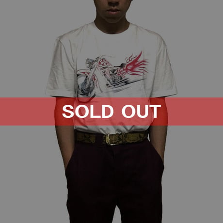 【DEAD STOCK】PRADA FIRE PATTERN HARLEY T-SHIRT