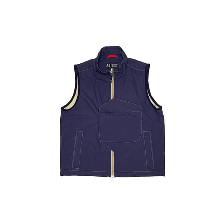 【USED】00's ARMANI JEANS MODULAR POCKET VEST