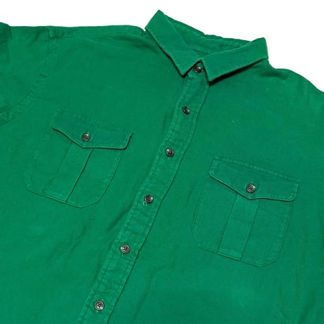 【USED】90's Polo by Ralph Lauren BIAS DOUBLE POCKET SHIRT GREEN