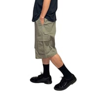 【USED】00's NAUTICA JEANS COMPANY Cotton Cargo Shorts Olive Gray
