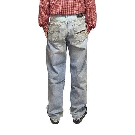 【USED】90's VERSACE JEANS COUTURE DAMAGED DENIM PANTS