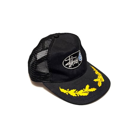 【USED】90's BOOTLEG STUSSY LAUREL EMBROIDERED MESH CAP