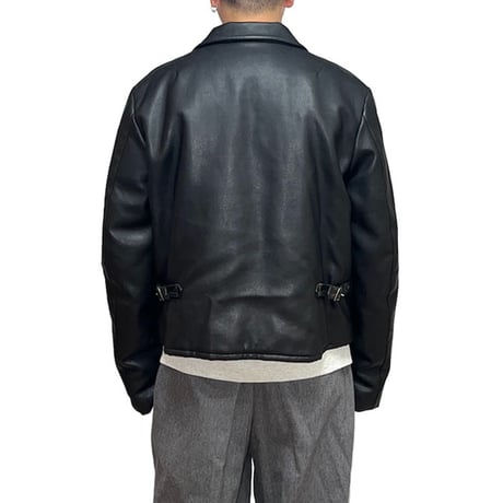 【USED】80's-90's EMPORIO ARMANI SHORT LENGTH SYNTHETIC LEATHER JACKET