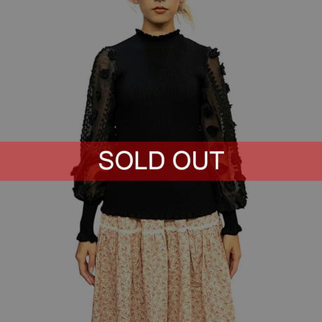 【USED】00'S ALMOST FAMOUS SEE-THROUGH BALLOON SLEEVE L/S KNIT TOP