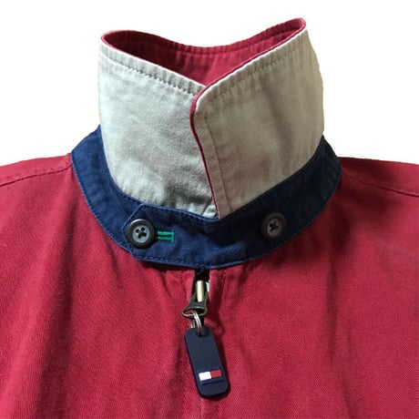 【USED】90'S TOMMY HILFIGER FLAG LOGO COTTON JACKET RED