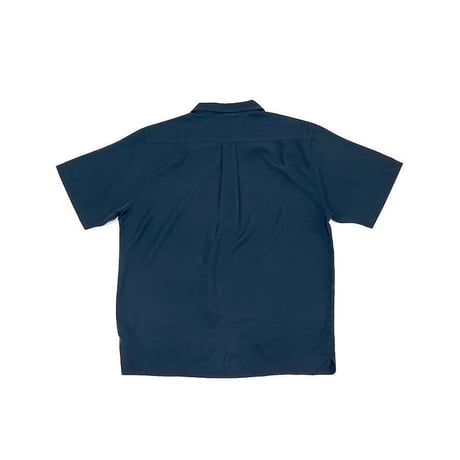 【DEAD STOCK】00'S OAKLEY OPEN COLLAR SHIRT NAVY BLUE