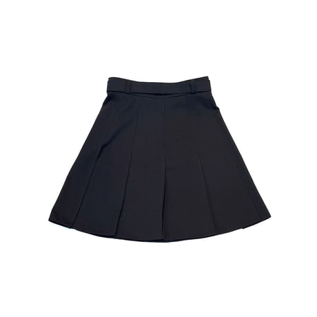 【USED】80's Euro Vintage Pleated Skirt with Belt NAVY