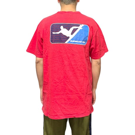 【USED】90'S-00'S QUIKSILVER BOX LOGO T-SHIRT