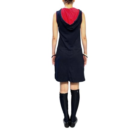 【USED】90's DKNY JEANS Hooded Sport Mini Dress