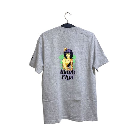 【USED】90'S-00'S BLACK FLYS LADY PRINT T-SHIRT GREY