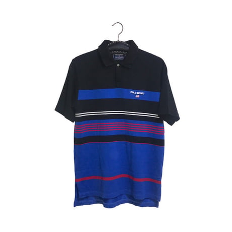 【USED】00'S  POLO SPORT MULTI BORDER POLO-SHIRT