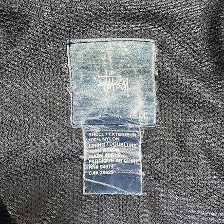 【USED】00'S STUSSY RIPSTOP NYLON HOODED JACKET NAVY