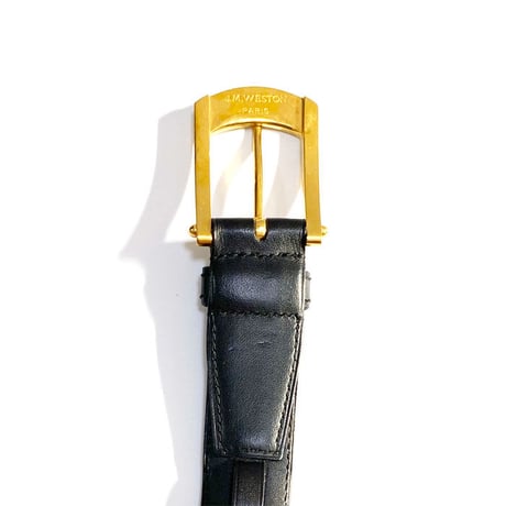 【USED】J.M.WESTON LEATHER BELT BLACK