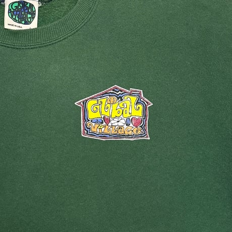 【USED】90's Global Village "Love Shack" Graphic Crewneck Sweatshirt