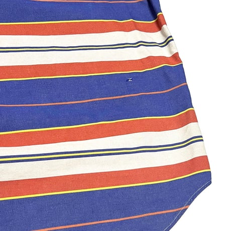 【USED】90's Polo by Ralph Lauren MULTI BORDER HALF BUTTON SHIRT