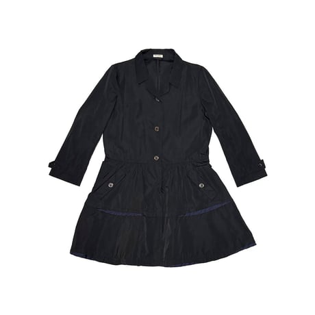 【USED】00's miu miu Tiered Peplum Silk Blend Dress Coat