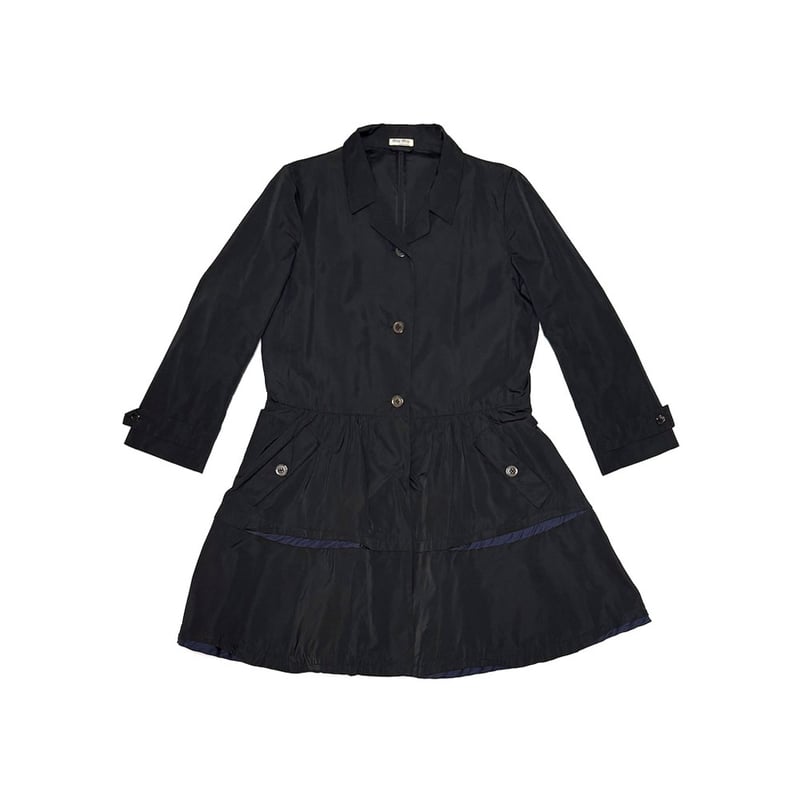 USED】00's miu miu Tiered Peplum Silk Blend Dre