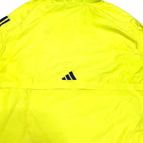 【USED】90'S adidas  NEON YELLOW PULLOVER HOODED JACKET