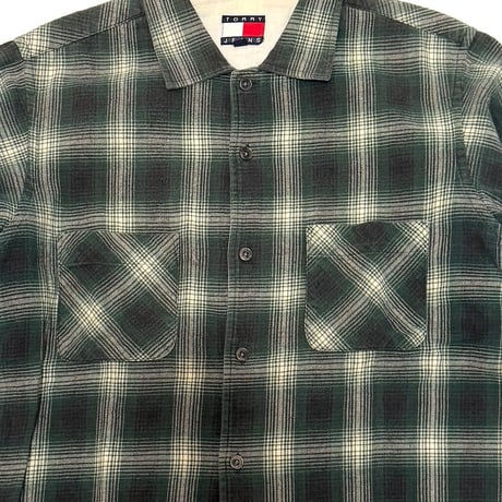 【USED】90's-00's TOMMY JEANS OMBRE CHECK SHIRT