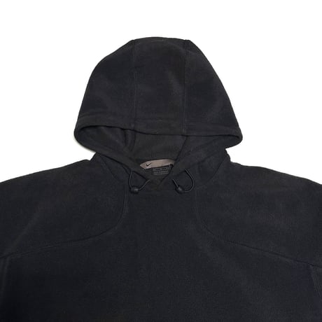 【USED】00's NIKE Fleece Tech Hoodie Black Minimal Logo
