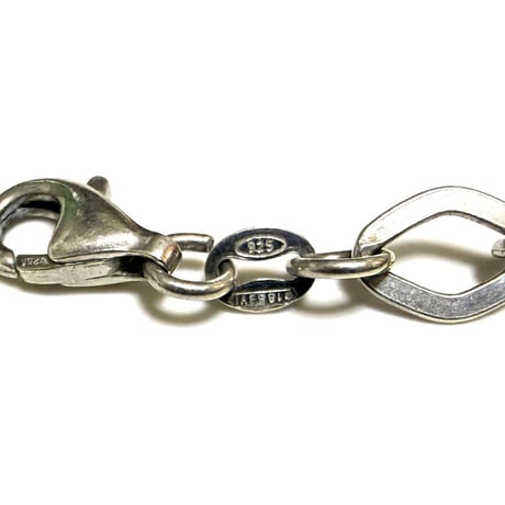 【USED】Vintage Italy 925 Silver Heart & Key Chain Bracelet