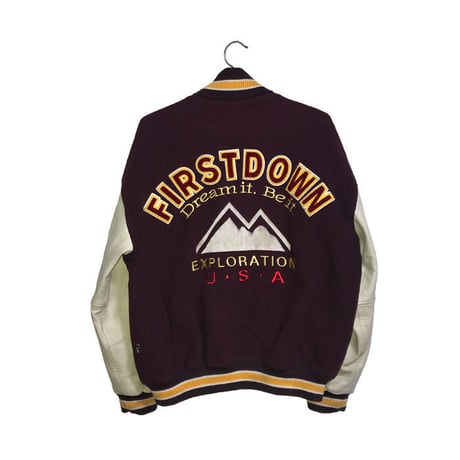 【USED】90'S  FIRST DOWN VARSITY JACKET