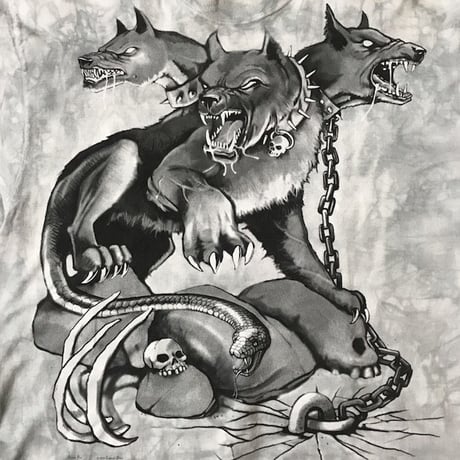 【USED】90'S LIQUID BLUE T-SHIRT KERBEROS