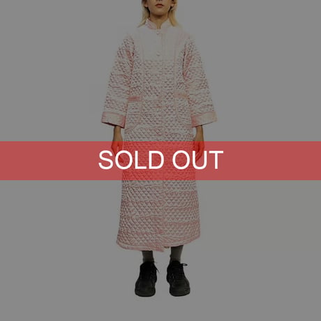 【USED】80's ORIENTAL DESIGN QUILTED LONG COAT BABY PINK
