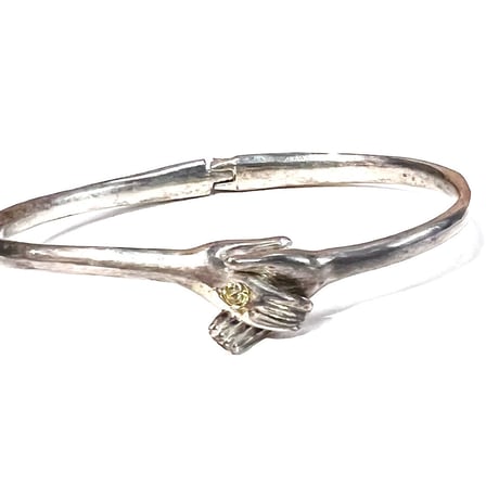 【USED】Vintage SILVER HANDSHAKE BANGLE