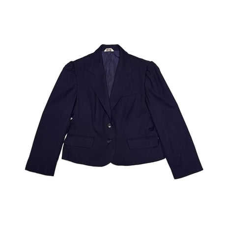 【USED】80's-90's INTERNATIONAL CLASSICS INC. by BONDERS Puff-Shoulder Tailored Jacket Navy