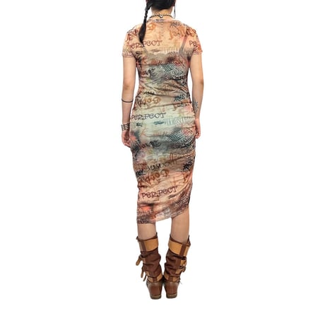 【UESD】00's ALLOVER PATTERN POWER NET DRESS