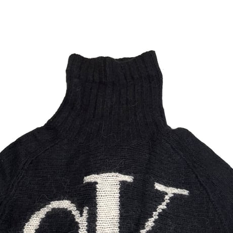 【USED】2010's CALVIN KLEIN JEANS CK LOGO HIGH NECK KNIT SWEATER