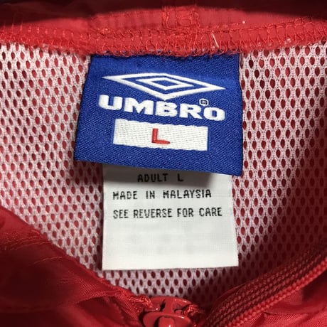 【USED】90'S UMBRO NYLON ANOLAK RED