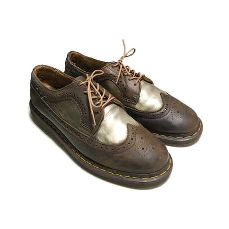 【USED】DR. MARTENS WING TIP SHOES GOLD