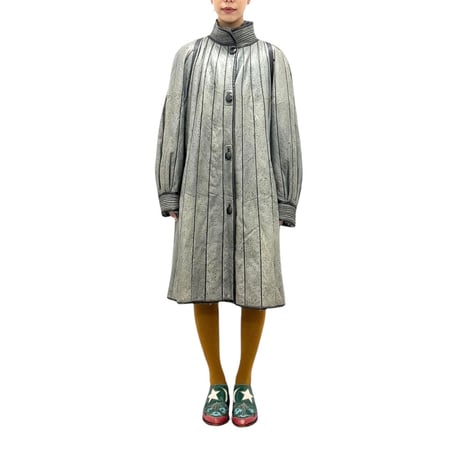 【USED】80's-90's ECO FUR & ECO LEATHER REVERSIBLE COAT