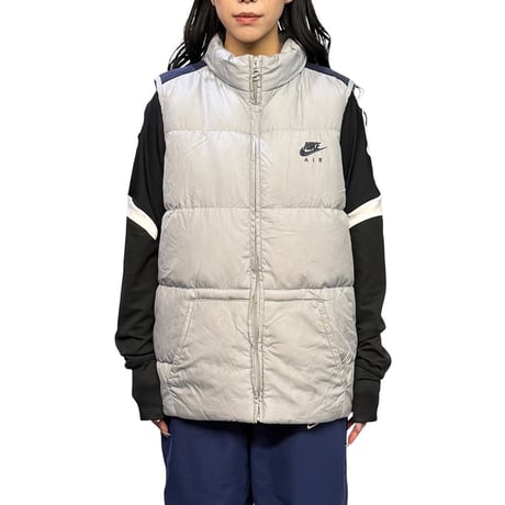 【USED】00's EURO NIKE AIR Silver Down & Feather Puffer Vest