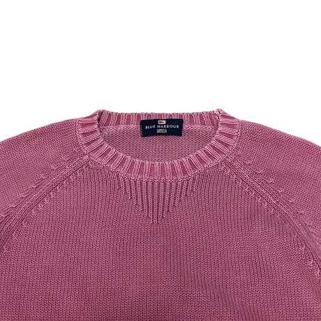 【USED】00's BLUE HARBOUR MARKS & SPENCER COTTON POLY KNIT SWEATER