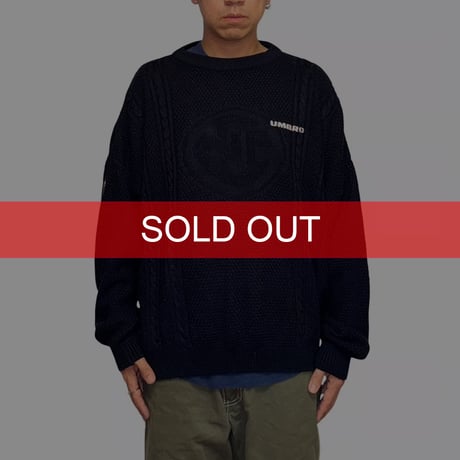 【USED】90's UMBRO Norway National Team NF Crest Soccer Cable Knit Sweater