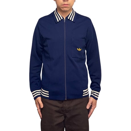 【USED】70's adidas Trefoil Pocket Navy Knit Track Jacket
