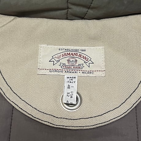 【USED】90's ARMANI JEANS Ballistic Nylon Urban Protection Long Coat