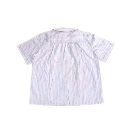【USED】80'S DENIS MATERNE PETER PAN COLLAR S/S STRIPE SHIRT
