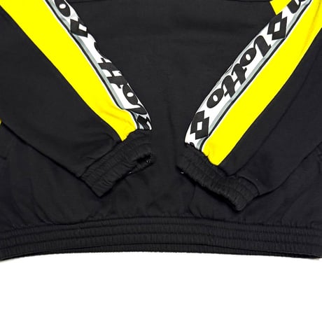 【USED】90's-00's Lotto Logo Tape Pullover Sweat Hoodie Black/Yellow